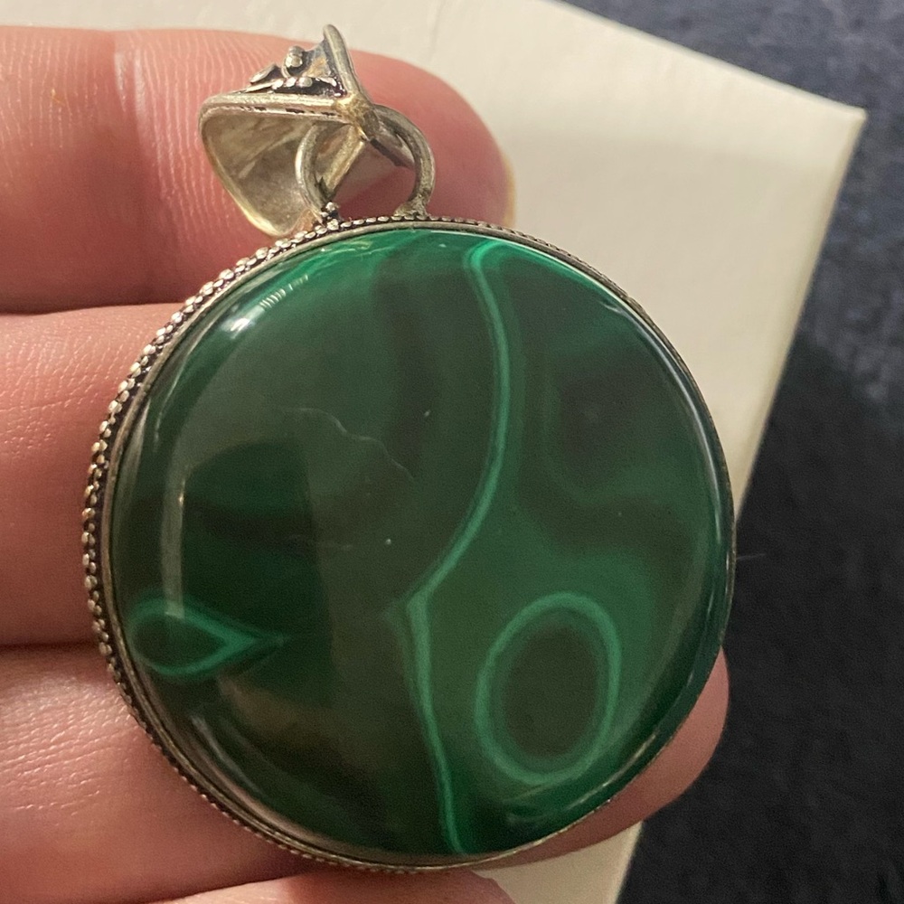 Elegant Green and Silver Pendant
